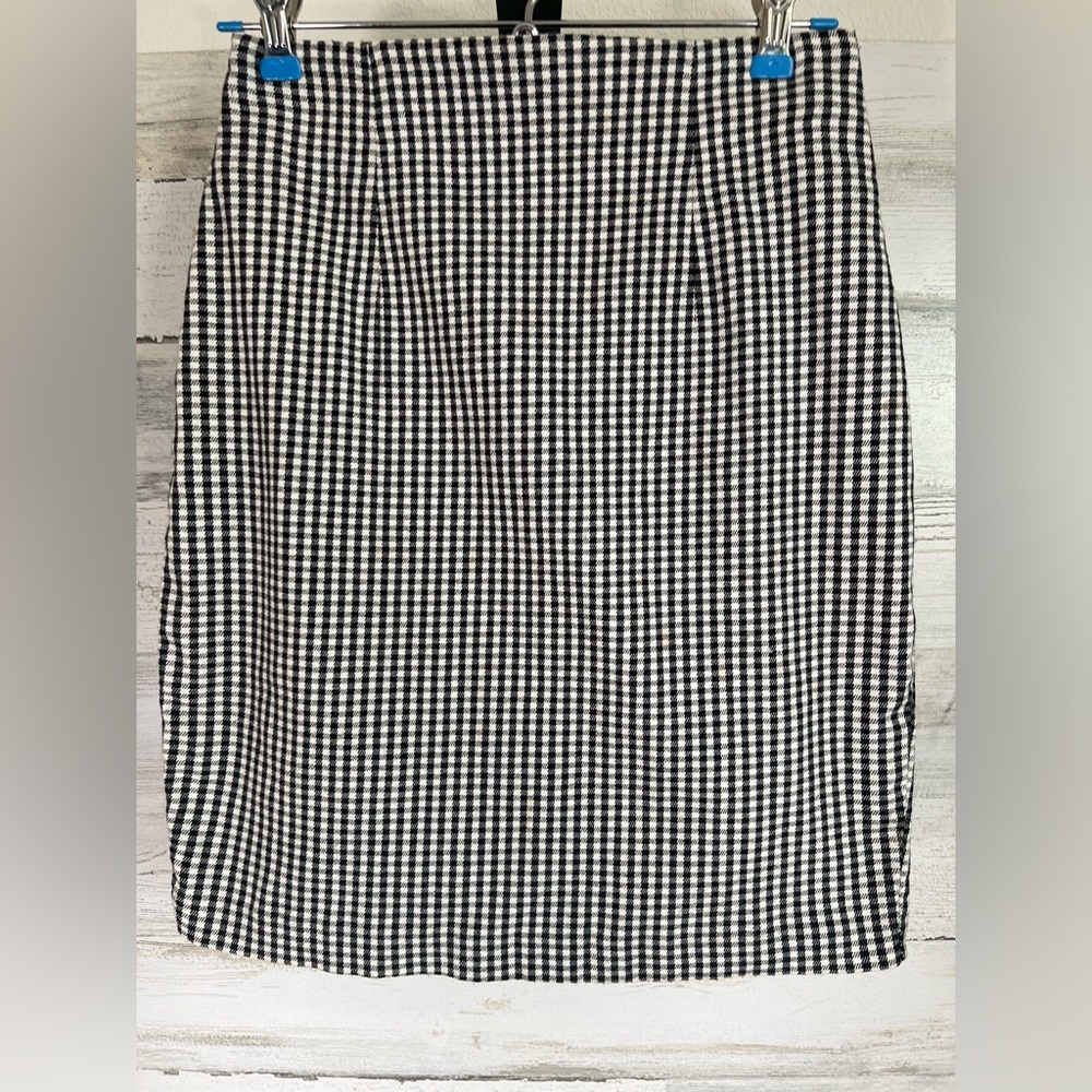 Vintage Ollie Made in NYC Gingham Pencil Skirt Black/White Size 3